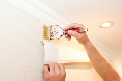 Pose de papier peint à Loreto-di-Tallano — revêtements muraux et toiles de verre